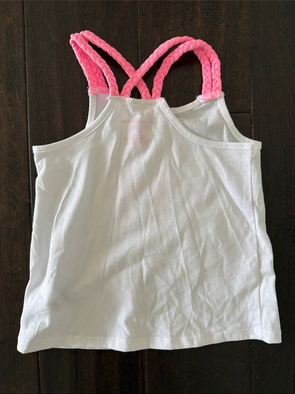 Tommy Bahama Girls White Mermaid Sequin Graphic Tank Top with Pink Straps! 5/6 - Picture 4 of 4